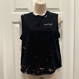 Cinq à Sept Savage Graphic Muscle Tee tank distressed tye dye acid stain